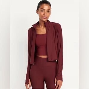 NWT! Old Navy Royal Velvet PowerSoft Crop Full Zip - Size XL